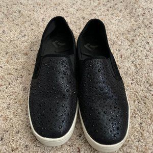 REPORT Women's Slip-on Sneaker with Black Rhinestones
